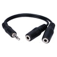 thumbnail image 2 of QVS 6 Inches 3.5mm Mini-Stereo Male to Two Female Speaker Splitter Cable, 2 of 2