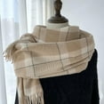 thumbnail image 2 of Prolriy Scarf for Women Fall Winter Scarf Classic Scarf Warm Soft Large Blanket Wrap Shawl Scarves Womens Scarf Khaki, 2 of 3