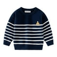 thumbnail image 4 of Esho Toddler Boys Crewneck Striped Sweaters Long Sleeve Sweatshirts Knitted Tops Pullovers, 2-7 Years, 4 of 4