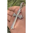 thumbnail image 2 of 2 Ct Round Cut White Moissanite Women's Cross Pendant 14k White Gold Plated, 2 of 2
