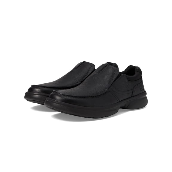 COLLECTION BY CLARKS Mens Black Moisture Wicking Comfort Goring Removable Insole Bradley Free Round Toe Wedge Slip On Leather Sneakers Shoes 6.5 W