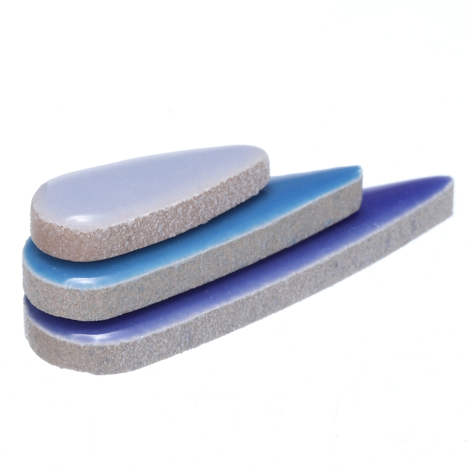 Uxcell 4mm Ceramic Mosaic Tile Teardrop Flower Leaf Tile Mosaic Block for Christmas Birthdays 1 Pack Dark Blue/Light Blue/Grey Blue