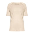 thumbnail image 4 of WRXMIJNHGSA Women's T-Shirts Short Sleeve Summer Tops Women Women's Tops Trendy Casual 2025 Crew Neck Shirts Knit Tunic Basic Summer Tops Trendy Solid Loose Fit Tshirt, 4 of 5