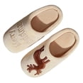 thumbnail image 2 of Zylanna Girls Slip‑On House Slippers, with Embroidered Motif Loose Fit Slip‑Resistant Warm Plush Festive Holiday Indoor Footwear Khaki, 2 of 7