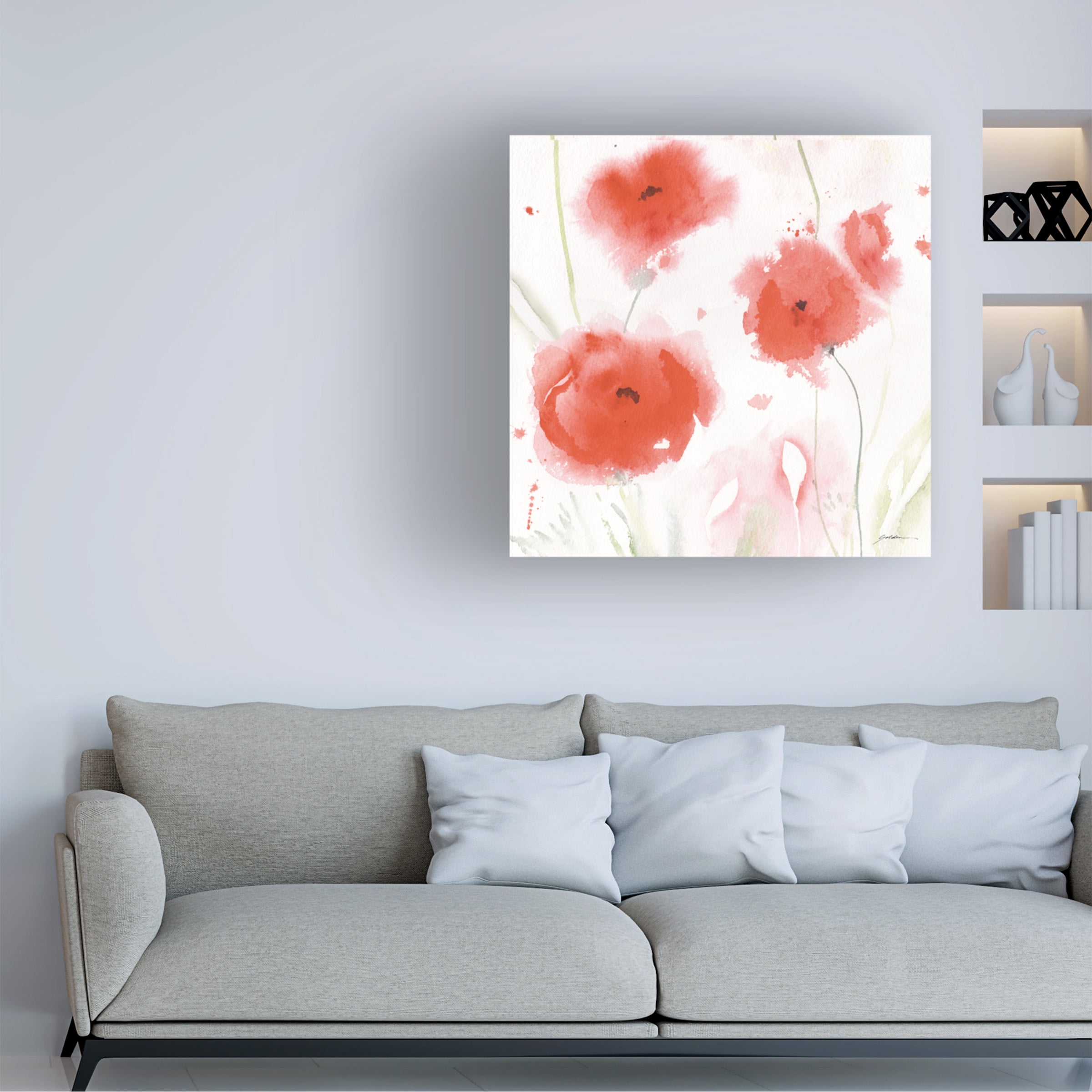 Sheila Golden 'Poppy Trio' Canvas Art