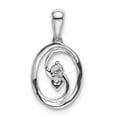 thumbnail image 3 of 14k White Gold Polished 1/8ct. Diamond Oval Pendant Charm, 3 of 4