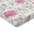 thumbnail image 4 of Ambesonne Botanical Fitted Sheet, Flowers Garden Retro Art, Queen Size, Pale Pink Pale Grey, 4 of 5