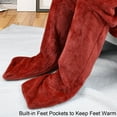 thumbnail image 6 of Catalonia Wearable TV Blanket with Sleeves Arms & Feet pockets for Adult Micro Plush Fleece Large Wrap Throw Robe 73" x 53", 6 of 7