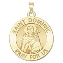 Picturesongold.Com Saint Dominic Religious Medal Necklace Pendants Adult - 2/3 inch 14K Yellow Gold
