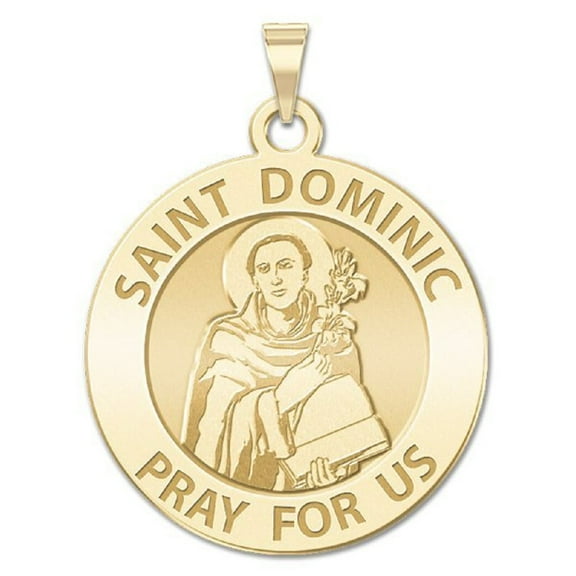 Picturesongold.Com Saint Dominic Religious Medal Necklace Pendants Adult - 2/3 inch 14K Yellow Gold