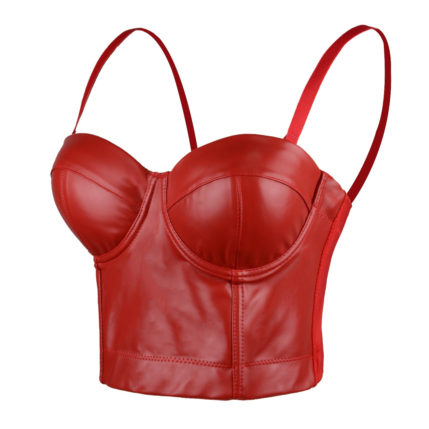 red bustier crop top
