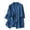Blue, variant on Women's Casual Linen Blend Notched Lapel Blazer Single Breasted 3/4 Sleeve Work Office Jacket with Pockets
