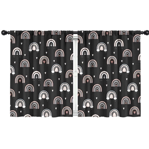 Blackout Kids Curtains,Boho Bohemia Rainbow Childrens Insulated Curtains Set Of 2,Bedroom Essentials,Toddler Room Decor 42"x54"(106x137cm)