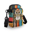 thumbnail image 3 of HELLHERO Owl Pattern Women Shoulder Purse Polyester 2 Zippers Adjustable Shoulder Strap Crossbody Bag for Outdoor Daily Use, 3 of 7