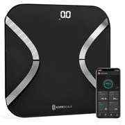 Korescale Smart Scale for Body Weight and Fat Percentage, BMI, Muscle Mass, Bluetooth with Smartphone App (Black)