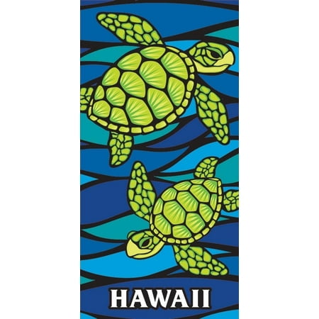 Hawaii Style Beach Towel Blue Honu Turtle Sea (Best Sea Glass Beaches In Hawaii)
