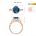 thumbnail image 5 of ANGARA Natural Round 4.2 ct London Blue Topaz Rope Pattern Split Shank Ring in 14K Rose Gold for Women (Size-10mm) | November Birthstone Jewelry for Women | London Blue Topaz Ring (Ring Size - 5.5), 5 of 10
