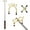Gold, variant on Yajisi Retractable Billiards Cue Stick Bridge Pool Cue Snooker Pool Bridge Stick with 3 Removable Brass Bridge Heads - Gold