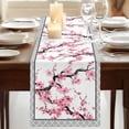 thumbnail image 3 of Table Runners 108 Inches Long Dress Scarves, Spring Pink Flowers Farmhouse Coffee/Dining/Kitchen Table Runner for Living Room, Botanical Peach Blossoms Floral 13x108 Inch, 3 of 9