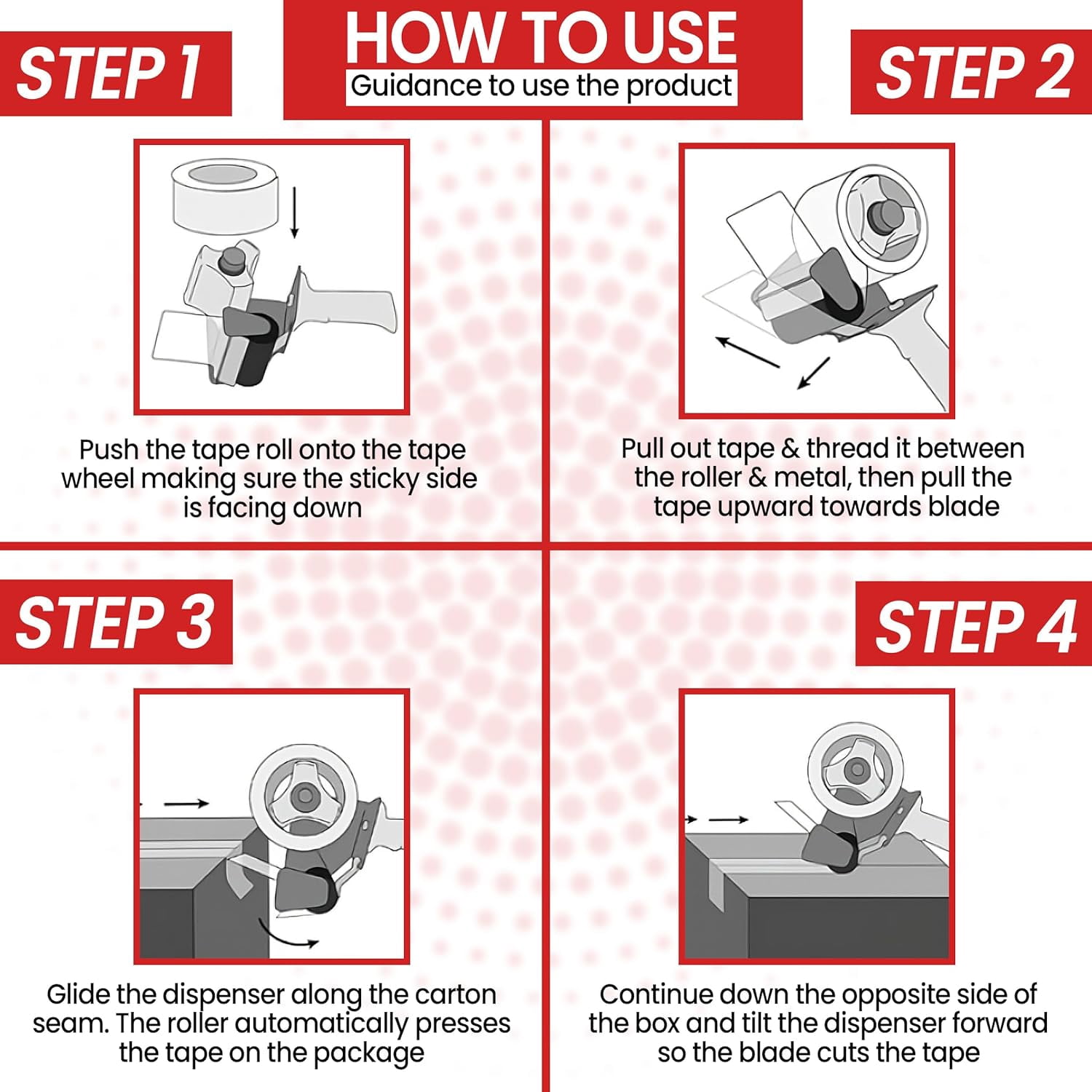 Tape Gun 2 Inch Packing Tape Dispenser Gun | xwide Shipping Tape Dispenser Gun is Heavy Duty Tape Gun and Effective Loading Tape Dispenser (Tape Dispenser Gun Pack -1)