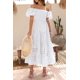 thumbnail image 4 of Vestido PRETTYGARDEN con mangas abullonadas, escote cuadrado y fruncido, talla M, 4 of 8