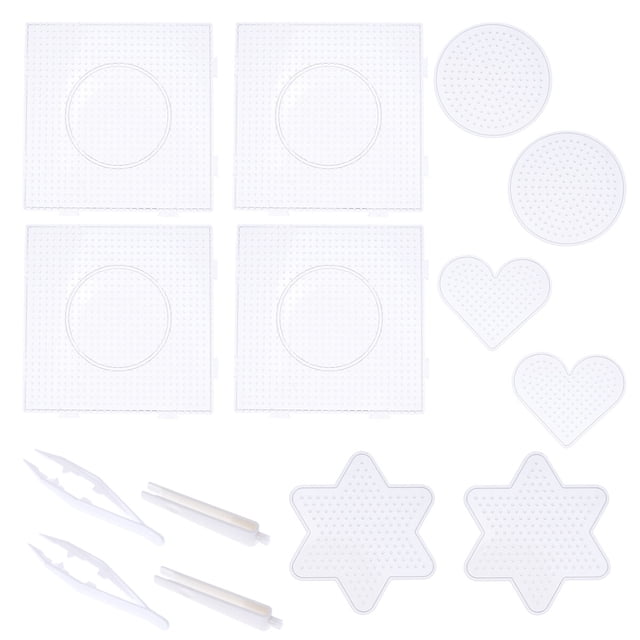 14PCS Fuse Beads Boards Clear Plastic Pegboards Children's DIY Educational Tool for Kids Craft Beads
