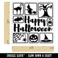 thumbnail image 2 of Happy Halloween Icons Bat Cat Hat Spider Self-Inking Rubber Stamp Ink Stamper - Black Ink - Small 1 Inch, 2 of 7