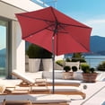 thumbnail image 4 of Ainfox 7.5ft Patio Umbrella Outdoor Portable Table Market Umbrella with Push Button Tilt/Crank Waterproof UV-proof, Burgundy, 4 of 7