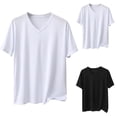 thumbnail image 1 of JDQJBZ Men's Solid Color Sleep Shirt Lightweight V Neck Long Sleeve Loungewear Top, 1 of 5