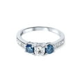 thumbnail image 2 of 1ct Treated Blue Diamond 3 Stone Engagement Ring 14K White Gold, 2 of 4