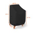 thumbnail image 4 of Stackable Chair Cover 18 Oz Waterproof - 100% UV & Weather Resistant PVC Coated Patio Furniture Cover with Air Pockets & Drawstring for Snug Fit (28W x 30D x 49H x 15 FH, Black), 4 of 6