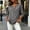 Gray, variant on Women's Solid Short Sleeve Linen Blouse Button Neckline Shirt Summer Casual Top