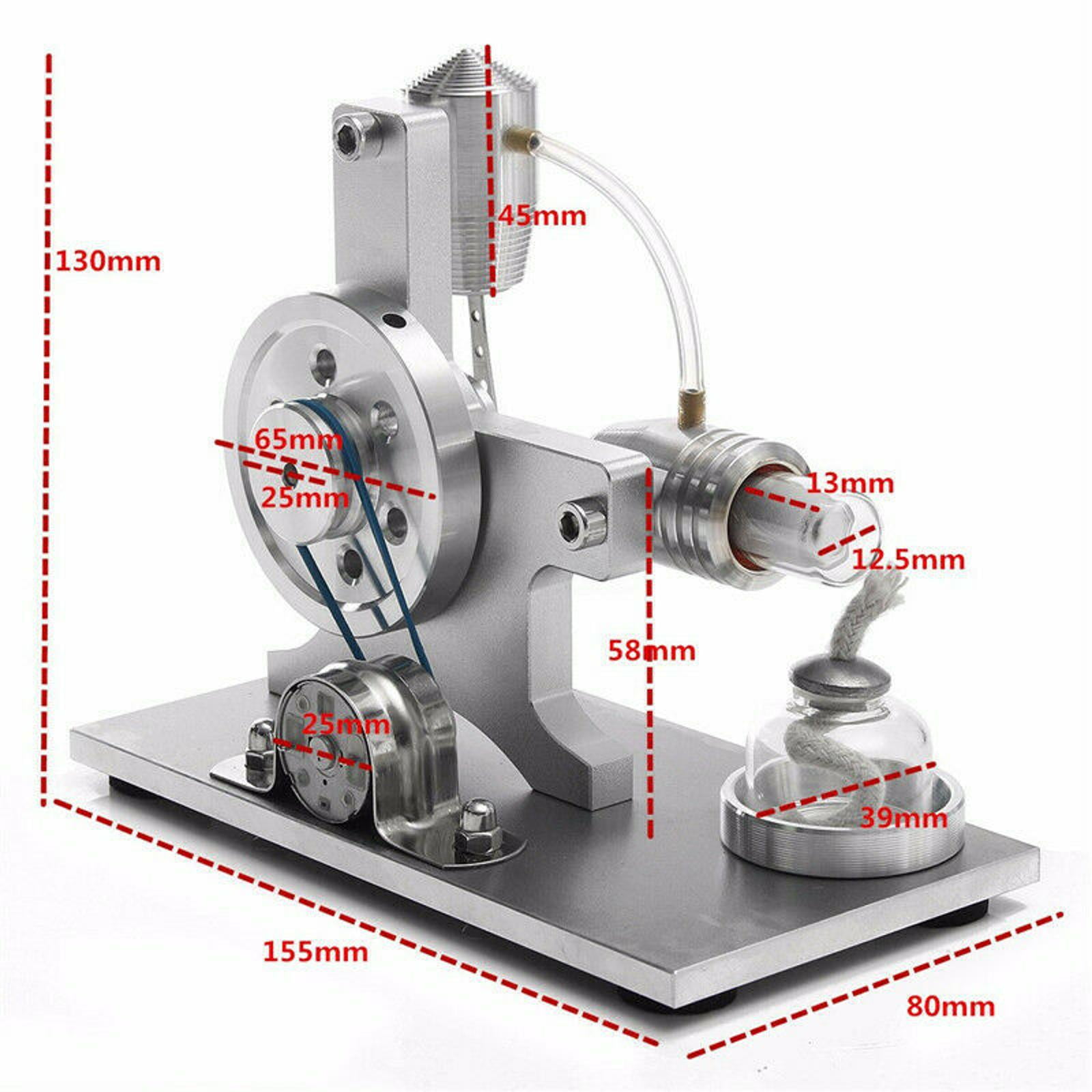 GUYUTING Interactive Stirling Engine Model for Learning Alcohol Lamp, Standby Test Tube, Conveyor Belt