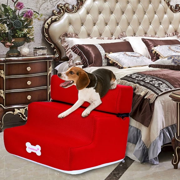 3-Step Dog Stairs Cover, Removable Non- Pet Ladder Cover for Small Dogs, Washable Dog Ramp Staircase Cover (Stairs Not Included)