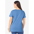 thumbnail image 2 of Roaman's Women's Plus Size Cotton Ultimate Crewneck Tee, 2 of 6