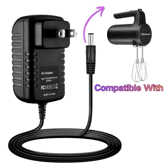 Amxwccy Charger Compatible With Kitchen Aid KHMB732 KHBBV53 Aid 7 Speed Cordless Hand Mixer Blender