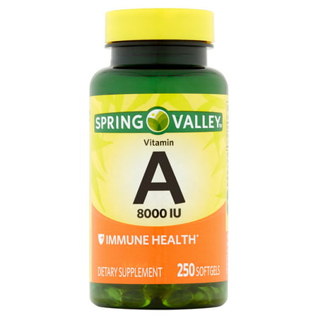 Spring Valley supplément de vitamine A 8000 UI alimentaires gélules, 250 Count