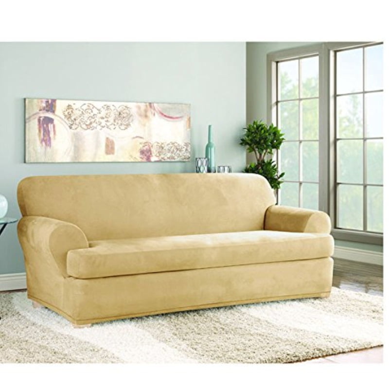 Sure Fit Stretch Suede 2Piece Tcushion Sofa Slipcover