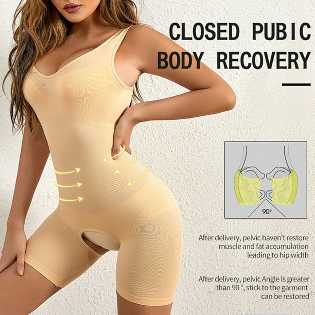 New Women V Neck Spaghetti Strap Bodysuits With Padded Body Suits Open  Crotch Shapewear Slimming Body Shaper Smooth Out Bodysuit