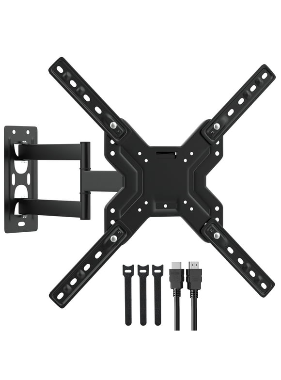 Universal Full Motion TV Wall Mount for Most 26" 32" 40" 43" 50" 55" 56" 60" LED LCD TVs with Swivel, Tilt, Extension, Stud Articulating TV Mount Bracket, Max VESA 400x400mm Holds up to 66 lbs - Black