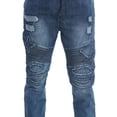 thumbnail image 2 of Victorious Men's Biker Denim Jogger Pants JG870 - Indigo - 2X-Large, 2 of 6