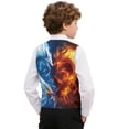 thumbnail image 2 of Garronmavis Ice and Fire Boys Vest Size 9-10 Versatile Dragon Sleeveless Slim Fit Vests Outfit Lightweight Formal Waistcoat Vests with Pockets Stylish Boy's 3 Button Formal Suit Vest, 2 of 7