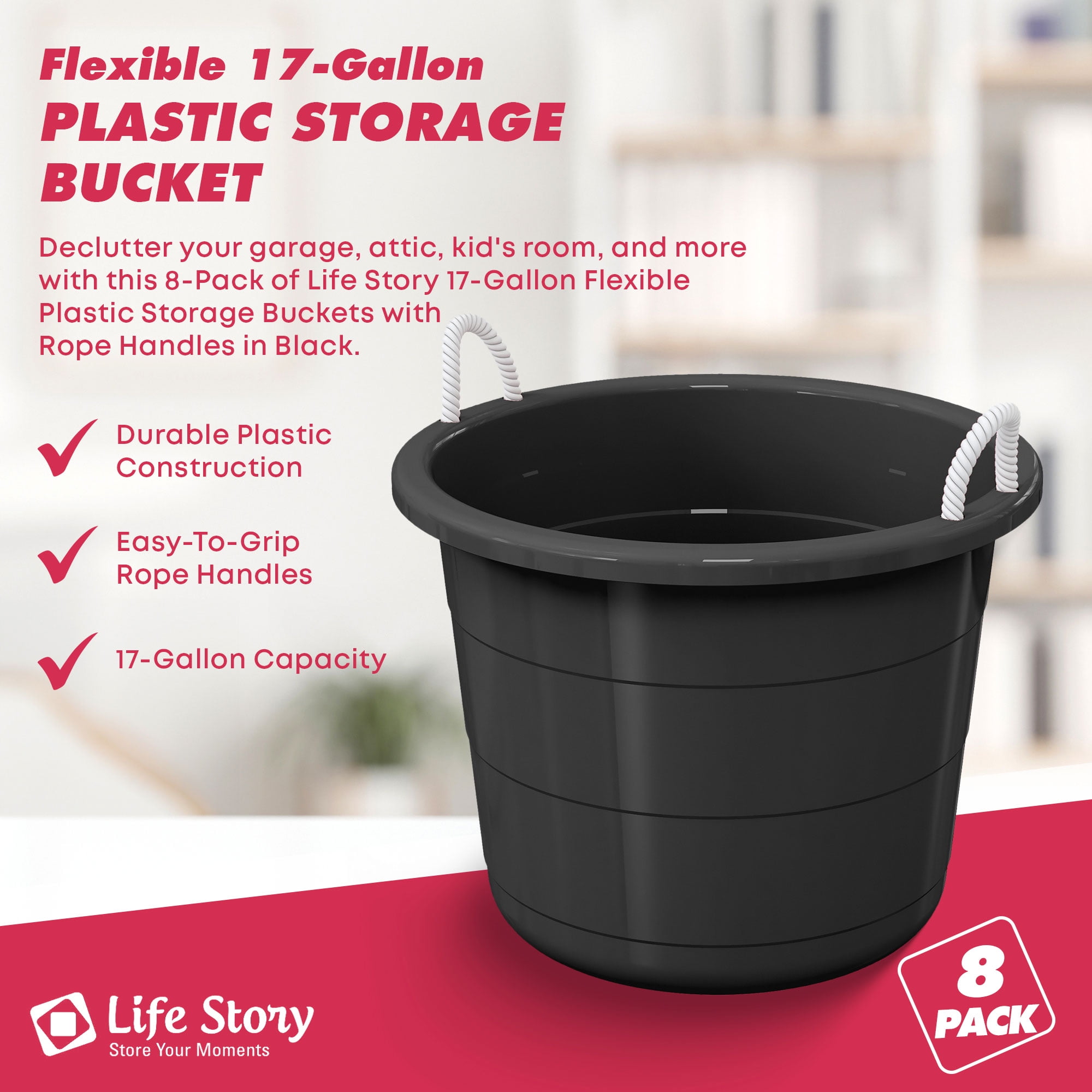 ※sold out RANDEBOO bucket bug-black Amazon.com: HOMZ 2-Pack Utility Tub, Large Plastic Storage Bucket