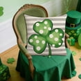 thumbnail image 3 of Beautynvta St. Patrick's Day Pillow Cover, 18x18 Inch Green Irish Shamrocks Throw Pillowcase Linen Cushion Cover for Couch Sofa Living Room Home Decor, 3 of 4