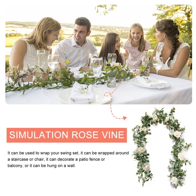 Guirnalda de vid de flores falsasrosa artificial para boda (champán de 6,1 pies) Ndcxsfigh Nuevos Originales