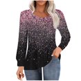 thumbnail image 1 of HKEJIAOI Tunique à Manches Longues Bouffantes pour Femmes Blouses Plissées Décontractées Col Rond T-Shirts Mode Automne 2024 S, 1 of 5
