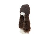 thumbnail image 5 of Gorro con peluca para mujer, de pelo largo desmontable, para otoño e invierno, tejido de lana, con cubierta completa para la cabeza, gorro con peluca, gorro para el frío, 5 of 5