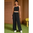 thumbnail image 2 of DARING DIVA Women's Yoga Set Camisole and Wide Leg Pants L Black, 2 of 7