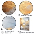 thumbnail image 3 of Designart "Paradise Of Beige And Golden Beach Sunset I" Coastal Sunset Floater Framed Canvas Prints, 3 of 5