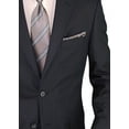 thumbnail image 4 of Salvatore Exte Men's Suit Modern Two Button Jacket Flat Front Pants Striped Dark Navy, 4 of 6